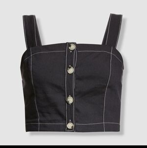 NWT Veronica Beard Bustier Top Womens Large Cropped Boho Chic Western Boho Edgy